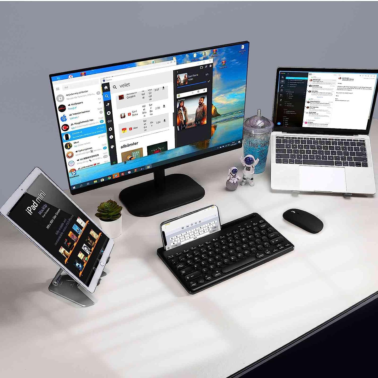 UrbanX Ratón inalámbrico recargable de 2.4 GHz y Bluetooth, para tablet  Honor X7, mouse inalámbrico Bluetooth para laptop/PC/Mac/iPad