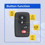 UrbanX Replacement 2010 Toyota Venza Key Fob – FCC: HYQ14ACX – PN: 89904-0T060, 89904-0T020 – 4 Button alternate view 1