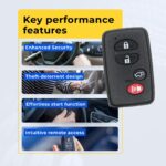 UrbanX Replacement 2012 Toyota Venza Key Fob – FCC: HYQ14ACX – PN: 89904-0T060, 89904-0T020 – 4 Button alternate view 4