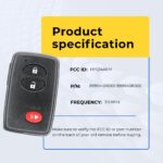 UrbanX Replacement 2012 Toyota RAV4 Key Fob – FCC: HYQ14AEM – PN: 89904-0R060 – 3 Button alternate view 2