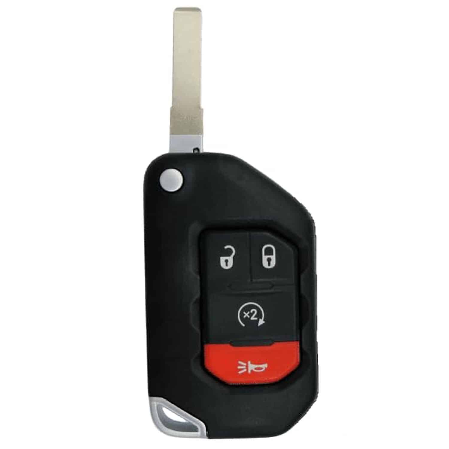 Version 1.0.0 UrbanX Replacement 2018-2021 Jeep Gladiator / Wrangler Key Fob – FCC: OHT1130261 – PN: 68416784AC – 4 Button - Image 1