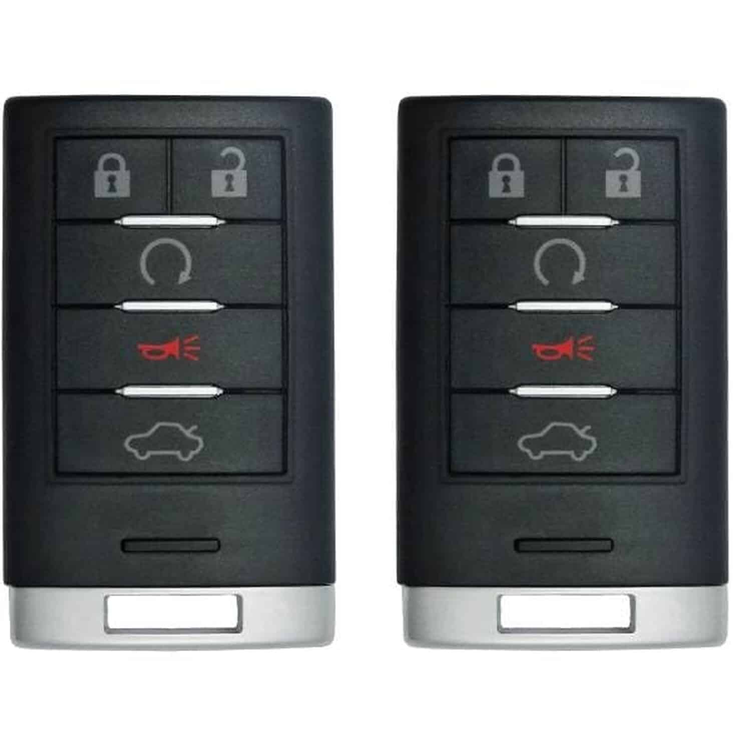 Version 1.0.0 UrbanX (2-Pack) Replacement 2010 Cadillac CTS Key Fob – FCC: M3N5WY7777A, 2AOKM-GV8 – PN: 25943676, 25943677 – 5 Button - Image 1