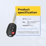 UrbanX Replacement 2018-2019 Toyota Tundra Key Fob – Fcc: Gq4-52T – Pn: 89070-0C050, 89070-0R120, 89070-0R130, 89071-0R040 – 3 Button - Image 5