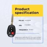 UrbanX (2-Pack) Replacement 2020 Toyota Tacoma Key Fob – FCC: HYQ12BDP – PN: 89070-0R130 – 3 Button - Image 5
