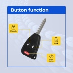 UrbanX Replacement 2006-2010 Chrysler PT Cruiser Key Fob – FCC: OHT692427AA, OHT692713AA – PN: 56040649AC – 3 Button - Image 2