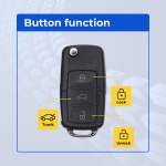 UrbanX (2-Pack) Replacement 2005 Volkswagen Jetta Key Fob – Fcc: Nbg92596263, 1K0959753P – Pn: 1K0959753P – 4 Button - Image 2