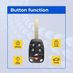 UrbanX (2-Pack) Replacement 2011-2013 Honda Odyssey Key Fob – FCC: N5F-A04TAA, N5FA04TAA – PN: 35118-TK8-A20 – 5 Button - Image 2