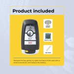 UrbanX (2-Pack) Replacement 2022 Ford Escape Key Fob – FCC: M3N-A2C93142300, M3NA2C93142300, 164-R8197 – PN: 164-R8197 – 4 Button - Image 2