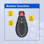 UrbanX (2-Pack) Replacement 2016 Chrysler Town & Country Key Fob – FCC: IYZ-C01C – PN: 56046706, 56046707 – 3 Button - Image 2