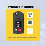 UrbanX (2-Pack) Replacement 2009 Mazda Mx-5 Miata Key Fob – FCC: BGBX1T478SKE125-01 – PN: BBM4-67-5RY, BBM4675RY – 4 Button - Image 3