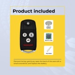 UrbanX Replacement 2004-2006 Acura TL Key Fob – Fcc: Oucg8D-387H-A – Pn: 72147-Sep-A62, 72147-Sep-A52 – 4 Button - Image 3