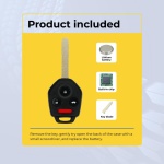 UrbanX Replacement 2010-2014 Subaru Outback Key Fob – FCC: CWTWBU766 – PN: 57497-AJ00A – 4 Button - Image 3