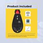 UrbanX (2-Pack) Replacement 2010 RAM 1500 2500 3500 Key Fob – FCC: IYZ-C01C – PN: 56046639, 68066871 – 4 Button - Image 3