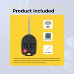 UrbanX Replacement 2016 Ford C-Max Key Fob – Fcc: Cwtwb1U793, Ouc6000022, 164-R8126, 164-R8046 – Pn: 164-R8046, 164-R8126 – 4 Button - Image 3