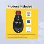 UrbanX Replacement 2016 RAM 1500 2500 3500 Key Fob – FCC: GQ4-53T, GQ453T – PN: 68521303 – 5 Button - Image 3