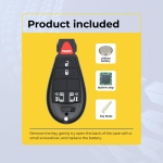 UrbanX (2-Pack) Replacement 2008-2016 Chrysler Town & Country Key Fob – FCC: IYZ-C01C, IYZC01C – PN: 56046713, 56046713AG – 5 Button - Image 2