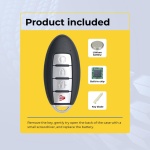UrbanX (2-Pack) Replacement 2017 Nissan Rogue Key Fob – FCC: KR5S180144106 – PN: 285E3-6FL2B, 285E3-6FL2A – 4 Button - Image 3