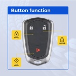 UrbanX Replacement 2015-2016 Cadillac SRX Key Fob – FCC: HYQ2AB, 2AOKM-G2AB – PN: 13580797, 13598525 – 3 Button - Image 2