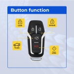 UrbanX Replacement 2015-2017 Ford Mustang Key Fob – FCC: M3N-A2C31243300, M3N-A2C31243800 – PN: 164-R8109, 164-R8120 – 4 Button - Image 2