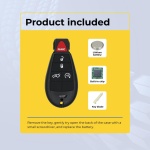 UrbanX (2-Pack) Replacement 2011 Jeep Grand Cherokee Key Fob – FCC: IYZ-C01C – PN: 05026537 – 5 Button - Image 3