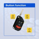 UrbanX Replacement 2018-2021 Jeep Gladiator Wrangler Key Fob – Fcc: Oht1130261 – Pn: 68416784Ac, 68416791 – 4 Button - Image 2