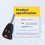 UrbanX Replacement 2006-2010 Chrysler PT Cruiser Key Fob – FCC: OHT692427AA, OHT692713AA – PN: 56040649AC – 3 Button - Image 5