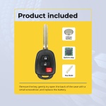 UrbanX (2-Pack) Replacement 2012 Toyota Prius C Key Fob – Fcc: Hyq12Bdm, Hyq12Bel – Pn: 89070-52F60 – 3 Button - Image 3