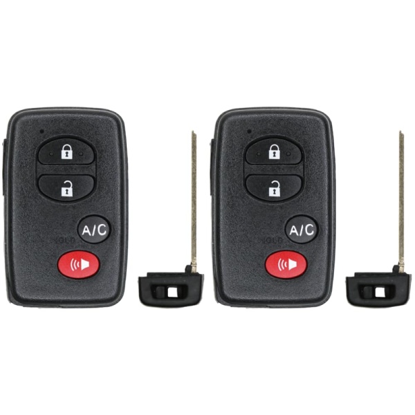(2-Pack) Replacement 2012 Toyota Prius Key Fob – Pn: 89904-47352, 89904-47351, 89904-47350 – 4 Button