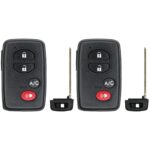 UrbanX (2-Pack) Replacement 2012 Toyota Prius Key Fob – PN: 89904-47352, 89904-47351, 89904-47350 – 4 Button