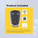 UrbanX Replacement 2015-2016 Cadillac SRX Key Fob – FCC: HYQ2AB, 2AOKM-G2AB – PN: 13580797, 13598525 – 3 Button - Image 3