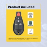 UrbanX Replacement 2016 Dodge Dart Key Fob – Fcc: M3N32297100 – Pn: 56046773Aa – 5 Button - Image 3