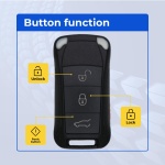 UrbanX Replacement 2004 Porsche Cayenne Key Fob – FCC: KR55WK45032 – PN: 7L5-959-753-B-K – 4 Button - Image 2