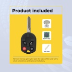 UrbanX (2-Pack) Replacement 2009 Ford Fusion Key Fob – FCC: CWTWB1U793, OUC6000022, 164-R7040 – PN: 164-R7040 – 4 Button - Image 3