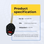 UrbanX (2-Pack) Replacement 2010-2014 Subaru Outback Key Fob – FCC: CWTWBU766 – PN: 57497-AJ00A – 4 Button - Image 4