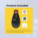 UrbanX (2-Pack) Replacement 2015 Dodge Dart Key Fob – FCC: M3N32297100 – PN: 56046771AA – 4 Button - Image 2