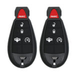 UrbanX (2-Pack) Replacement 2018 RAM 1500 2500 3500 Key Fob – FCC: GQ4-53T, GQ453T – PN: 68521303 – 5 Button