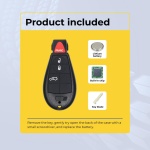 UrbanX (2-Pack) Replacement 2010 Dodge Charger Key Fob – Fcc: Iyz-C01C, Iyzc01C – Pn: 68058346, 68058346Ah, 05026886, 05026886Ak – 4 Button - Image 3