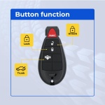 UrbanX Replacement 2014 RAM Truck Key Fob – Fcc: Gq4-53T, Gq453T – Pn: 68521302, 68521302Aa – 4 Button - Image 2
