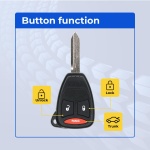 UrbanX (2-Pack) Replacement 2011 Dodge Caliber Key Fob – Fcc: Kobdt04A – Pn: 05183348Aa – 3 Button - Image 2