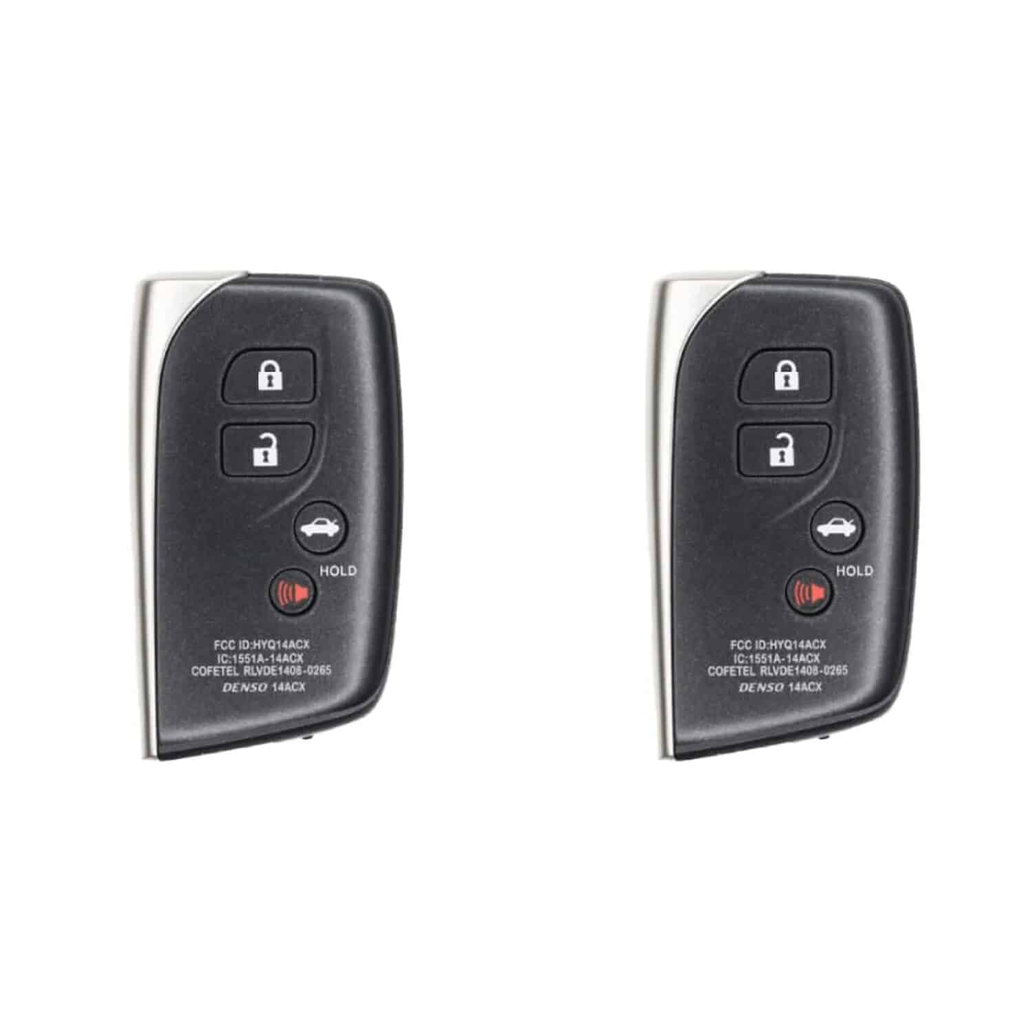 Version 1.0.0 UrbanX (2-Pack) Replacement 2013 Lexus LS600h / LS600hL Key Fob – FCC: HYQ14ACX – PN: 89904-50K80, 89904-50N10 – 4 Button - Image 1
