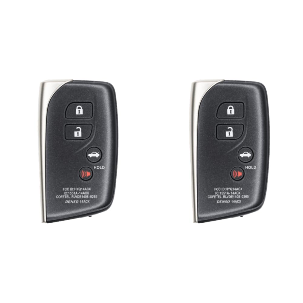 Version 1.0.0 UrbanX (2-Pack) Replacement 2015 Lexus LS600h / LS600hL Key Fob – Fcc: Hyq14Acx – Pn: 89904-50K80, 89904-50N10 – 4 Button - Image 1