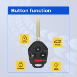 UrbanX Replacement 2013 Subaru Outback Key Fob – Fcc: Cwtwbu766 – Pn: 57497-Aj00A – 4 Button - Image 2