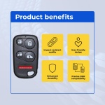 UrbanX Replacement 2003 Honda Odyssey Key Fob – Fcc: Oucg8D-440H-A, Oucg8D440Ha – Pn: 72147-S0X-A01, 72147-S0X-A02 – 5 Button - Image 6