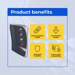 UrbanX Replacement 2020 Lexus LS500 / LS500h Key Fob – Fcc: Hyq14Fbf – Pn: 8990H-50020 – 4 Button - Image 6