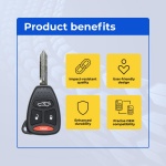 UrbanX Replacement 2006-2009 Dodge Durango Key Fob – Fcc: Kobdt04A – Pn: 05179514Aa – 4 Button - Image 6