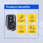 UrbanX Replacement 2012 Lexus LS460 Key Fob – Fcc: Hyq14Acx – Pn: 89904-50F90, 89904-75030 – 4 Button - Image 6