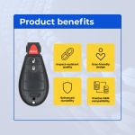 UrbanX Replacement 2011 Chrysler Town & Country Key Fob – Fcc: Iyz-C01C – Pn: 56046706, 56046707 – 3 Button - Image 6