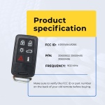 UrbanX Replacement 2014 Volvo S60 Key Fob – Fcc: Kr55Wk49266 – Pn: 30659502, 30659495, 30659496 – 6 Button - Image 5