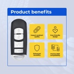 UrbanX Replacement 2018 Mazda 6 Key Fob – Fcc: Wazske13D01 – Pn: Gjy9-67-5Dy, Gjy9-67-5Ry, Gjy9675Ry – 4 Button - Image 6