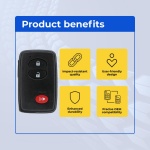 UrbanX (2-Pack) Replacement 2010 Toyota RAV4 Key Fob – Fcc: Hyq14Aab – Pn: 89904-48100, 89904-06041, 89904-07030 – 3 Button - Image 6